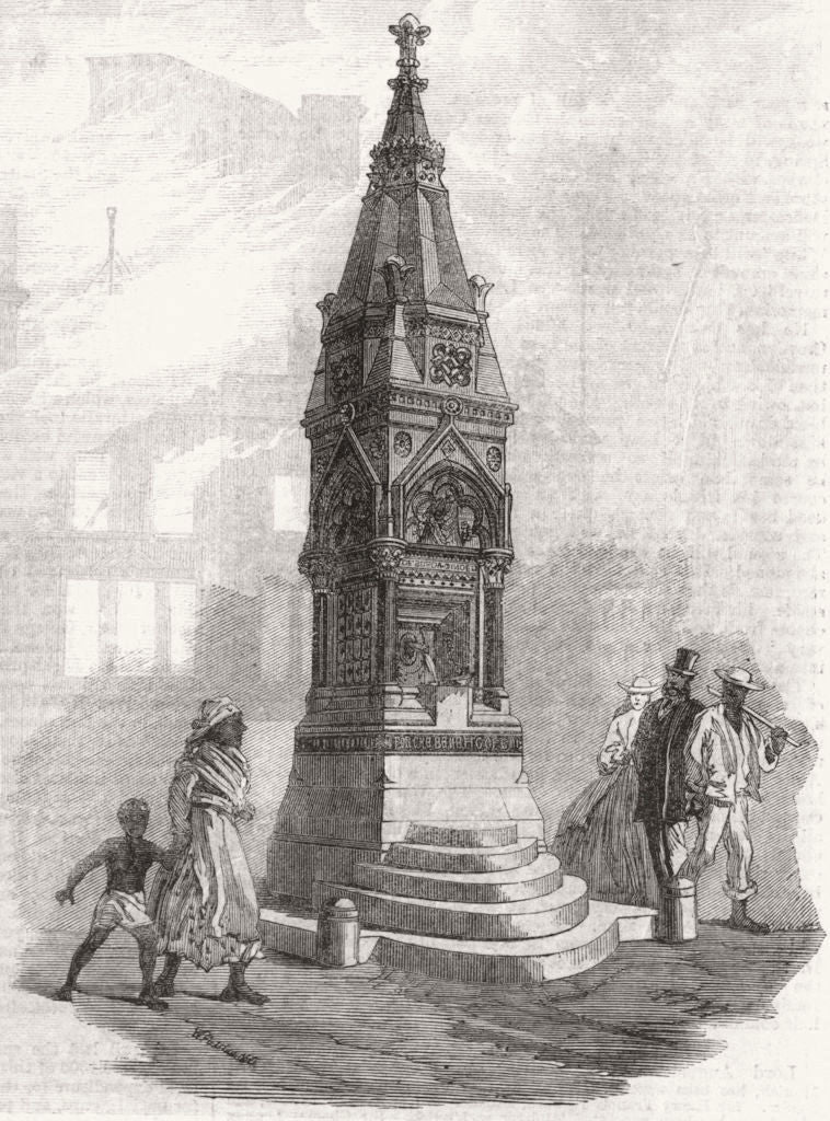 WEST INDIES. Drinking-fountain, Barbados 1865 old antique print picture